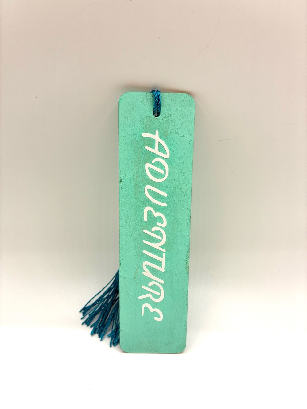 Turquoise Wooden Decorative Bookmark with Tassel